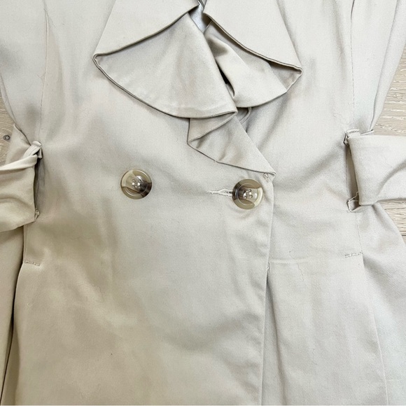 NWOT Papillon Beige Mid Length Trench Coat - Size Small - Picture 5 of 5